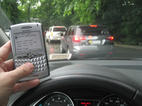 Texting and driving in traffic